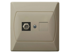 AKCENT Gniazdo antenowe typu "F" pojedyncze beżowy GPA-1AF/01 OSPEL