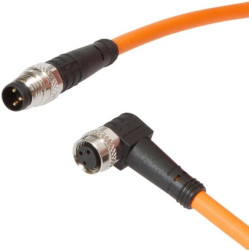 VK06RF70, kabel połączeniowy, 0,6 m, żeński M8 (gniazdo) 3-pinowy kątowy, męski M8 (złącze) 3-pinowy prosty