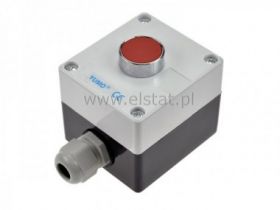 Przełącznik przyciskowy w obudowie, czerwony