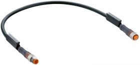 RSMV 3-RKMV 3-224/0,6 M złącze M8 męskie 3 stykowe proste + złącze M8 3 stykowe żeńskie proste, przewód PUR 3x0,34mm2, dł. 0,6m,