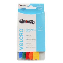 VELCRO® Brand ONE-WRAP® Reusable Ties Multi-Colour (Pack of 5)