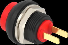 Pushbutton, 1 pole, red, unlit , 0.12 A/125 VAC, 0.2 A/50 VDC, 13.6 mm, IP68, 1-2329328-2