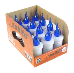 Wkład do znicza świeczka LED Subito S5 niebieski (12 szt)