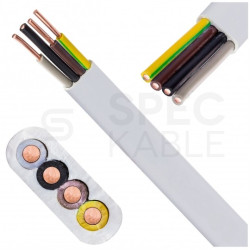 Kabel instalacyjny płaski EL-Instal HP+ HDHp 4x1,5mm2 biały 450/750V bezhalogenowy YDYp B2ca drut Eltrim