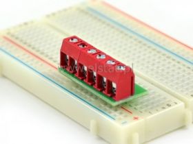 Złącze AK 6-pinów czerwone do płytki stykowej