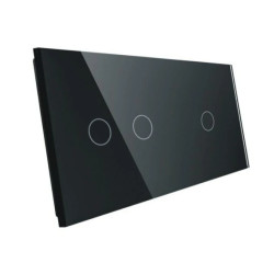 Livolo CZARNY PANEL SZKLANY 1+2 7012-62