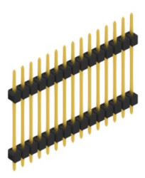 Pin header, 15 pole, pitch 2.54 mm, straight, black, 10056772