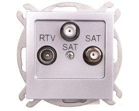 AS Gniazdo antenowe RTV-SAT-SAT srebro GPA-G2S/m/18
