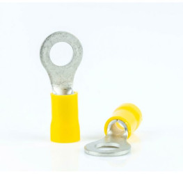 Insulated ring cable lug, 4.0-6.0 mm², AWG 12 to 10, 10.5 mm, yellow, BYB-4-07F5018