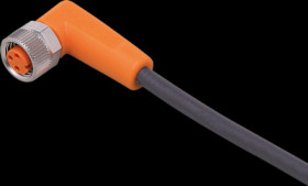 Sensor actuator cable, M8 cable socket, angled, A to open end, 3 pole, 3 m, PUR, black, 3 A, EVC498