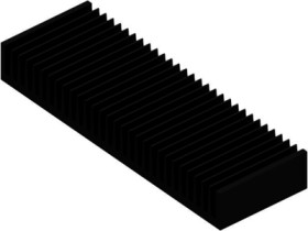 Extruded heatsink, (L x W x H) 100 x 300 x 40 mm, 0.59 to 0.3 K/W, black anodized, 10021354