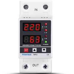 Przekaźnik nadzorczy / kontroli napięcia prądu regulowany TVPS1-63B (63A)