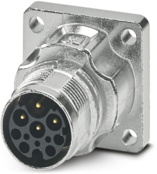 Surface-mounting plug, M17, 9 pole, crimp connection, standard/ONECLICK quick locking system, straight, 1628908
