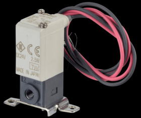 Solenoid valve 2/2 for compressed air, NC, 24 VDC, plastic