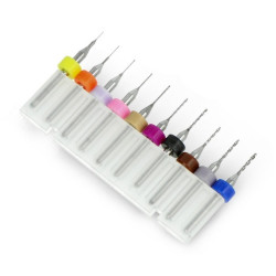 Zestaw wierteł miniaturowych do CNC 10szt. - od 0,2 do 1,2mm