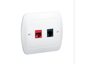 AKORD Gniazdo komputerowo/telefoniczne białe RJ45 kat.5e + RJ11 AF5T/11 KONTAKT SIMON