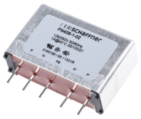 Filtr EMC 1A 1-fazowy 1MΩ 250 V AC 400Hz 12 mH Schaffner, montaż PCB