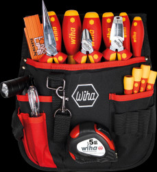44574 Tool set, belt pouch for electricians, 18 pcs.