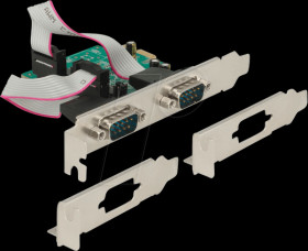 89641 Delock PCIe x1 &gt; Serial 2x RS-232 High speed 921K POS 9-bit