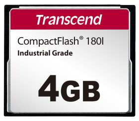 Karta pamięci flash CompactFlash, 4 GB, Transcend Tak CF180I SLC -25 → +85 (Extended Temp) °C, -40 → +85