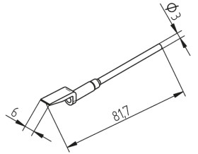 Końcówka urządzeń do rozlutowywania, seria: 452, Nóż prosty, rozmiar: 6 mm,