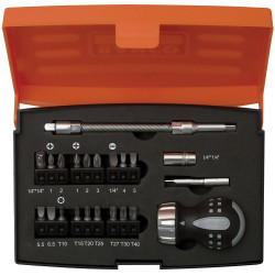 Bahco 808050S-22 Stubby Ratchet Screwdriver Set, 22 Piece
