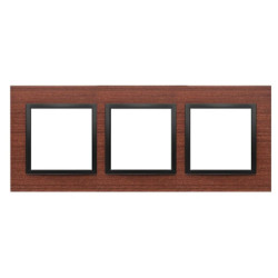 Simon 54 Nature Ramka 3-krotna drewniana, Czarny Orzech DRN3/87