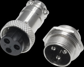 Jack/panel socket, 3 pole, solder connection, straight, GX1603PP