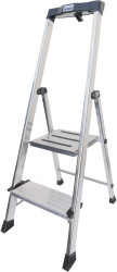 Krause Safety 127921 aluminium Drabina składana ze stopniem Maksymalna wysokość robocza: 2.85 m srebrny 5.5 kg
