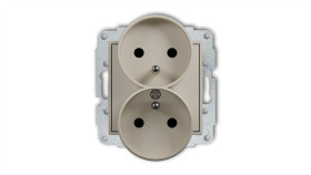 Icon Mechanizm Gniazda Podwójnego Do Ramki Z Uziemieniem 2X(2P+Z) (Przesłony...