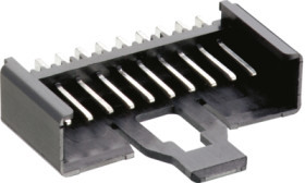 Pin header, 6 pole, pitch 2.5 mm, angled, black, 2,5 MSFW 06