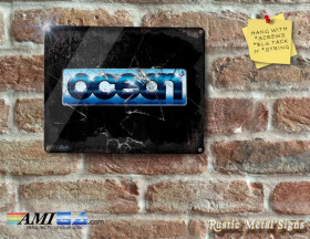 OCEAN Video Games Logo Printed on Rustic - Metal Sign