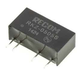 Przetwornica DC-DC, 2W, Uwe 4,5 → 5,5 V DC, Uwy 5V dc, Iwy 400mA, Recom