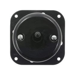 Włącznik światła pojedynczy dźwigniowy ceramiczny, okrągły podtynkowy czarny Ceramic Loft