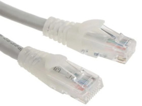 Kabel kategorii 6, Szary, Wtyk RJ45/męski RJ45dł.: 1m, mat. koszulki: PVC