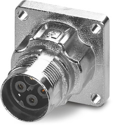 Surface mount socket, M17, 4 pole, crimp connection, standard/ONECLICK quick locking system, straight, 1069500