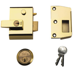 Yale Locks P2 Double Security Nightlatch 40mm Backset Brasslux Finish Visi