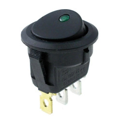 Włącznik ON-OFF SMRS101-6LDR 6A 250V okrągły, zielona dioda