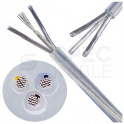 Kabel mieszkaniowy OMY / H03VV-F 3x0,75mm2 transparentny 300/300V giętki linka Alkri