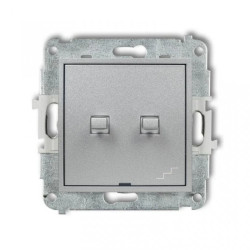 ICON Mechanizm łącznika jednobiegunowego ze schodowym (osobne zasilanie) w stylu amerykańskim srebrny metalik 7IWPUS-10.2