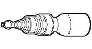 End connector with heat shrink insulation, 7.5-12 mm², AWG 8 to 6, transparent blue, 45 mm, 528657-000