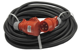 Przedłużacz budowlany elCORD z inwerterem faz CEE 16A 400V IP44 30m H07RN-F 5G2,5 (gumowy OPD) z wt. i gn. CEE 16A-5P 31256300