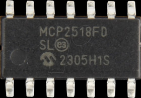 MCP2518FDT-E/SL CAN controller, low power, up to 125 °C, SOIC-14