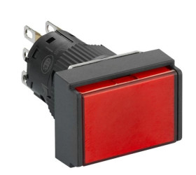 Przycisk czerw. podśw. prostokątny O 16, kryty z sam. powr., 24 V, 1OC XB6EDW4B1P