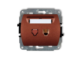 TREND Gniazdo telefoniczne 1xRJ11 4-stykowy brązowy metalik 9GT-1 KARLIK