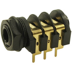 Cliff CL12327 Socket 6.35mm Audio Jack Stereo 3-Pin Horizontal Mount