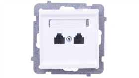 Sonata Gniazdo Telefoniczne Podwójne Rj11 Równoległe Białe Gpt-2Rr/M/00