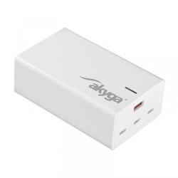 Ładowarka sieciowa Akyga AK-CH-25 140W 3x USB-C + USB-A PD GaN 5-28V / 1.5-5A biała