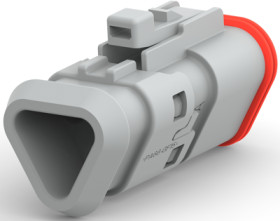 Socket, 3 pole, straight, 2 rows, gray, 2-2303816-1