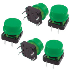 Opencircuit Tactiele button 12x12x7,3mm green - 5 pcs